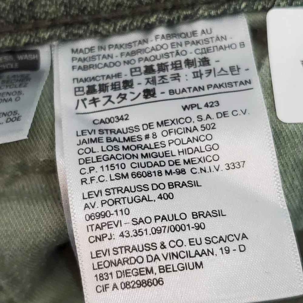 Levi's 511 Men Jeans 31X30 Green Denim 29.5